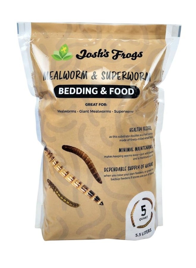 Josh's Frogs Mealworm & Superworm Wheat Bran Bedding and Food Source (5 Quarts) - Image 1